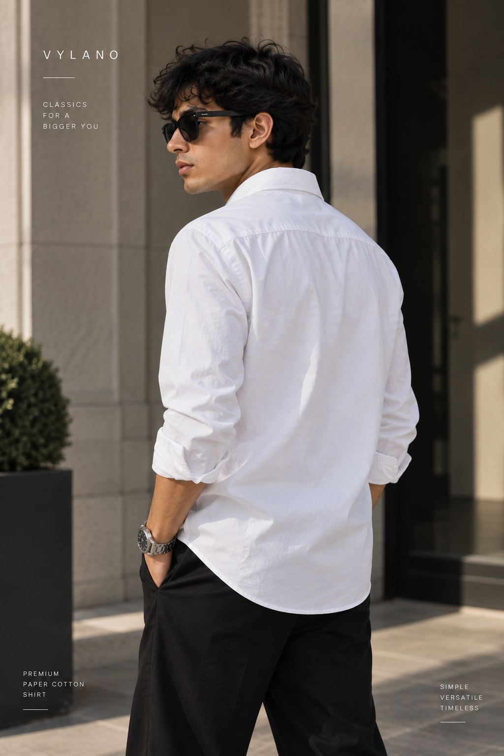 Vylano Premium White Paper Cotton Shirt