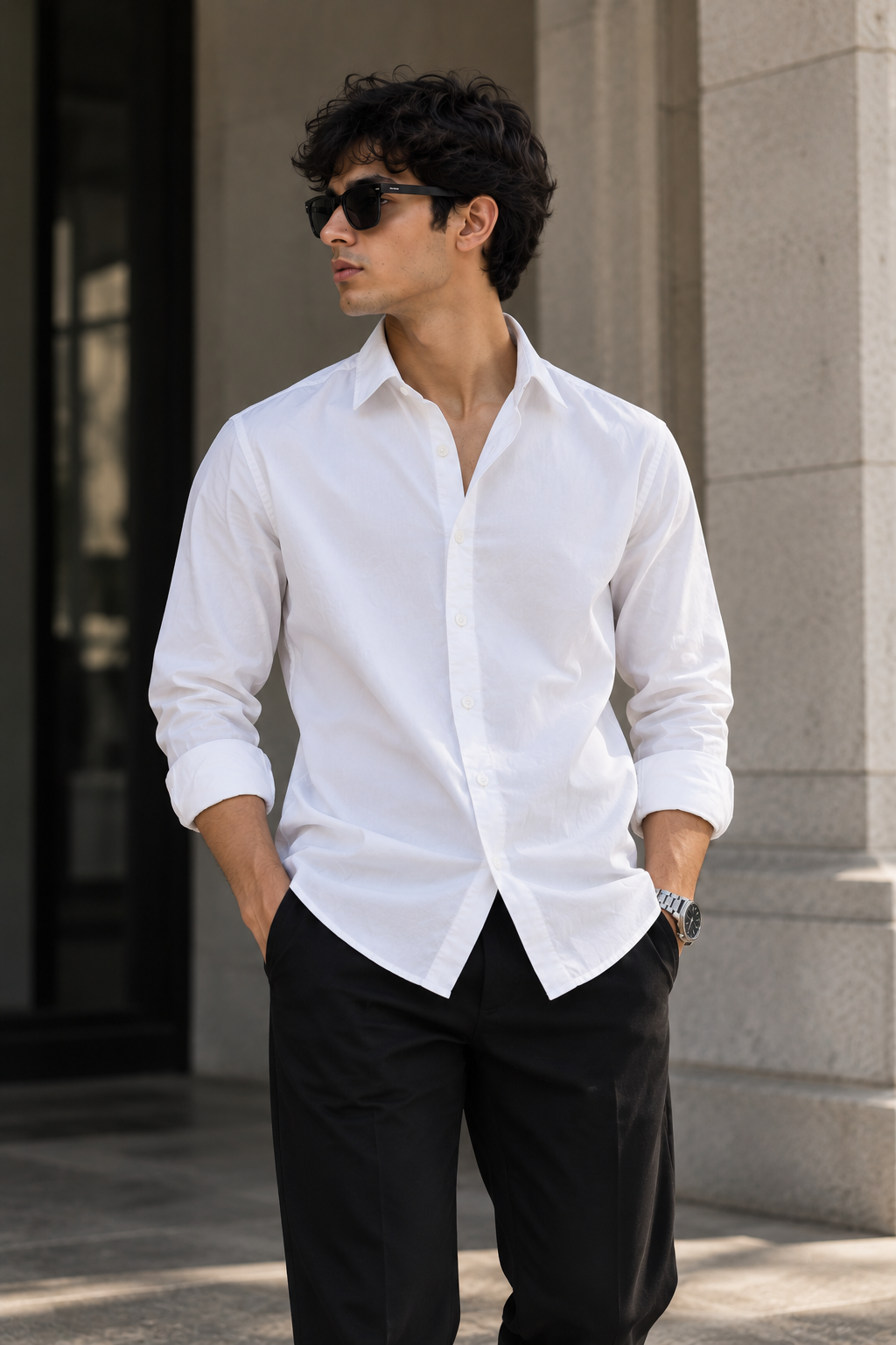 Vylano Premium White Paper Cotton Shirt