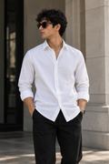 Vylano Premium White Paper Cotton Shirt